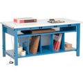 Global Equipment Packing Workbench W/Lower Shelf   Power, ESD Safety Edge, 72"W x 30"D 244214B